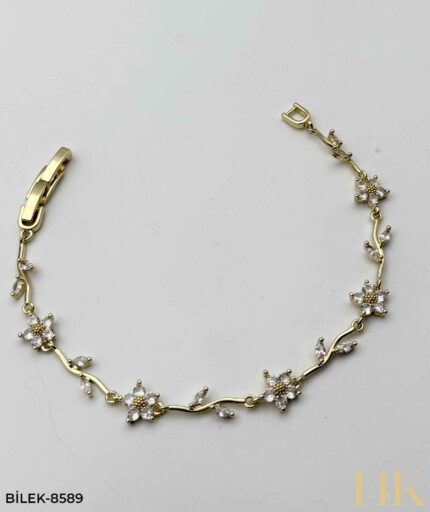 14K Stone Flower Bracelet //WRIST-8589