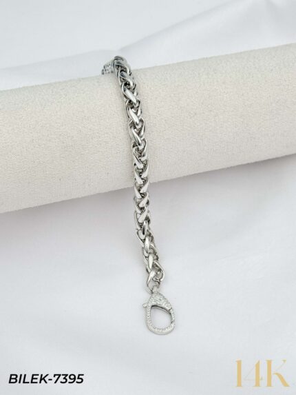 14K Stone Lock Gourmet Bracelet // WRIST-7395