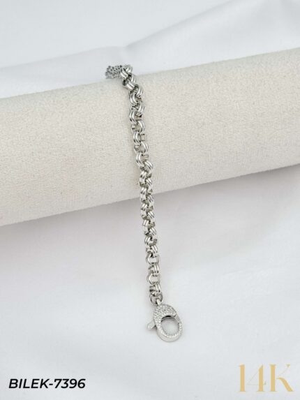 14K Stone Lock Gourmet Bracelet // WRIST-7396