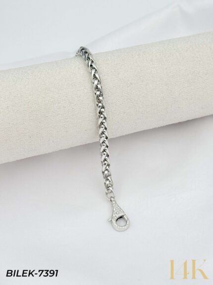 14K Stone Lock Gourmet Bracelet // WRIST-7391