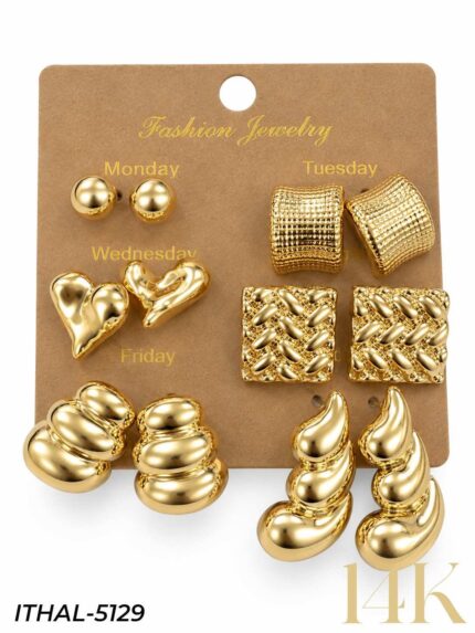 Set of 6 Earrings // ITHAL-5129
