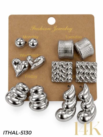 Set of 6 Earrings // ITHAL-5130