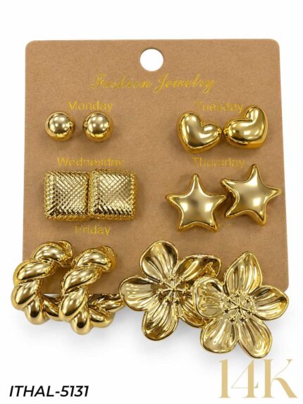 Set of 6 Earrings // ITHAL-5131