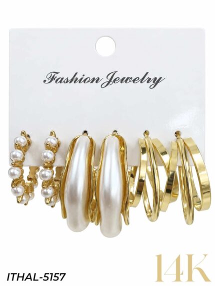 Set of 6 Earrings // ITHAL-5157