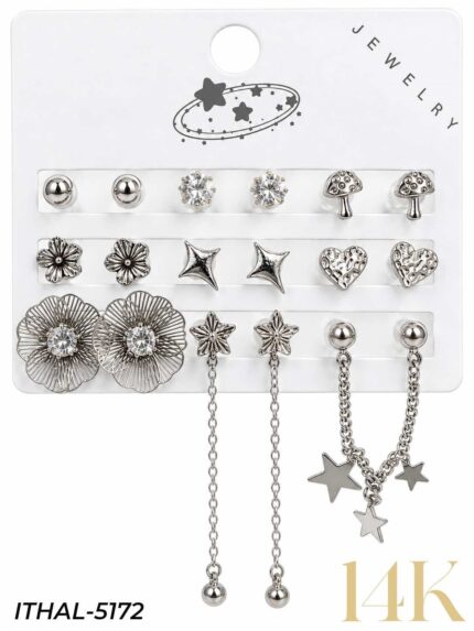 Set of 9 Earrings // ITHAL-5172