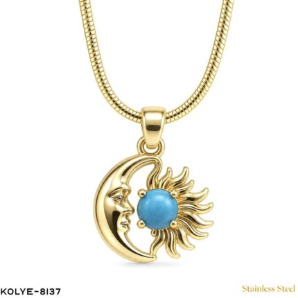 Steel Moon and Sun Necklace 45CM //Necklace-8137