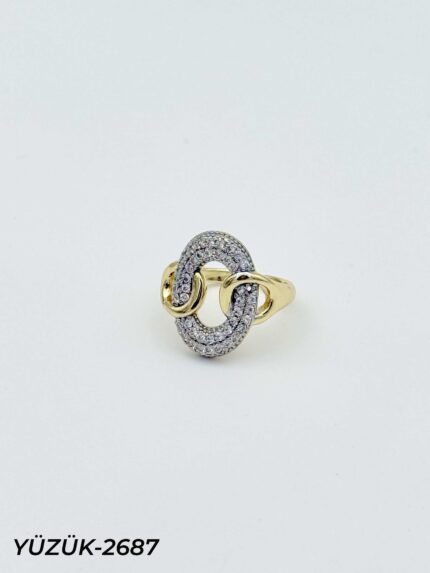 Steel Two-Tone Ring (Adjustable) // Ring-2687