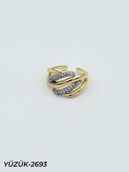 Steel Two-Tone Ring (Adjustable) // Ring-2693