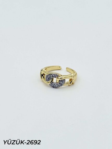 Steel Two-Tone Ring (Adjustable) // Ring-2692