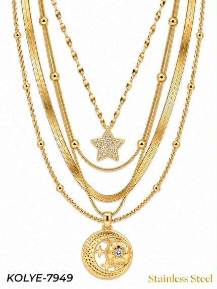 Steel Multi-Strand Necklace // Necklace-7949