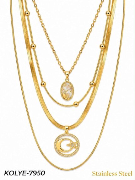 Steel Multi-Strand Necklace // Necklace-7950