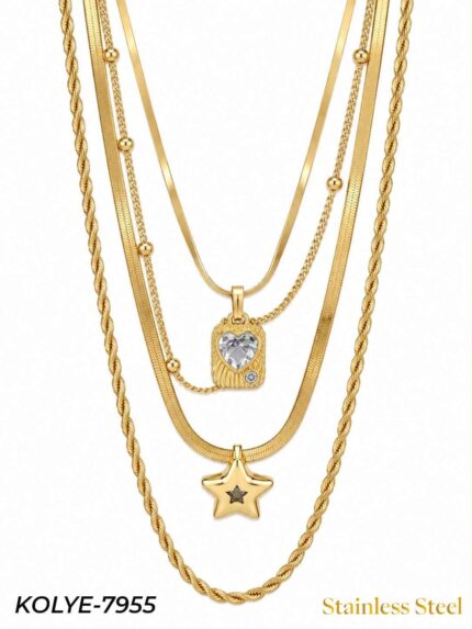 Steel Multi-Strand Necklace // Necklace-7955