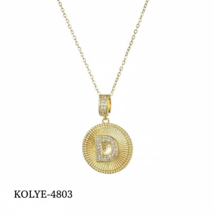 Steel Letter Necklace 45 cm (D) // Necklace-4803