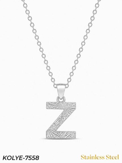 Steel Letter Necklace 45 cm // Necklace-7558