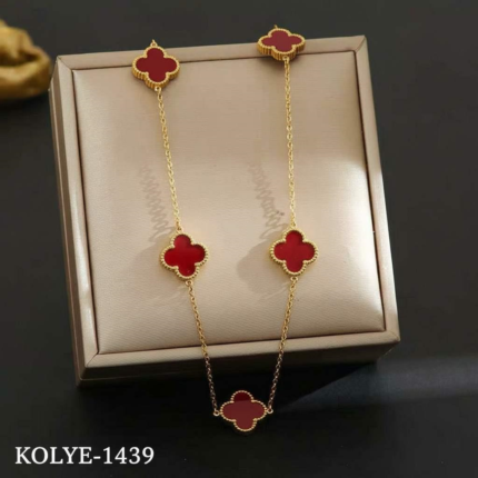 Steel Necklace (Burgundy) // Necklace-1439
