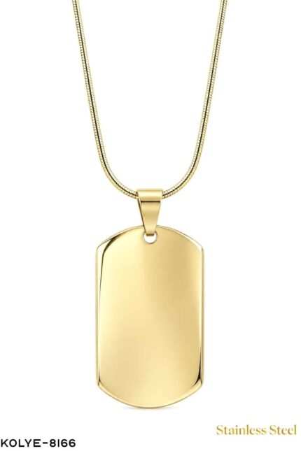 Steel Square Plate Necklace 45CM //Necklace-8166