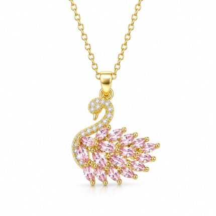 Steel Swan Necklace // Necklace-7407