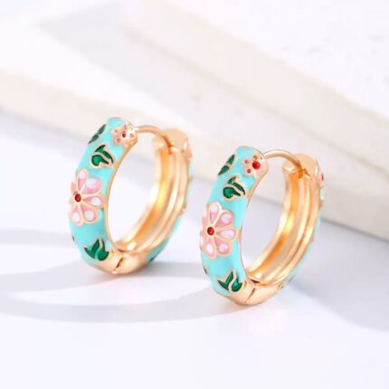 Steel Enamel Earrings // Earrings-1327