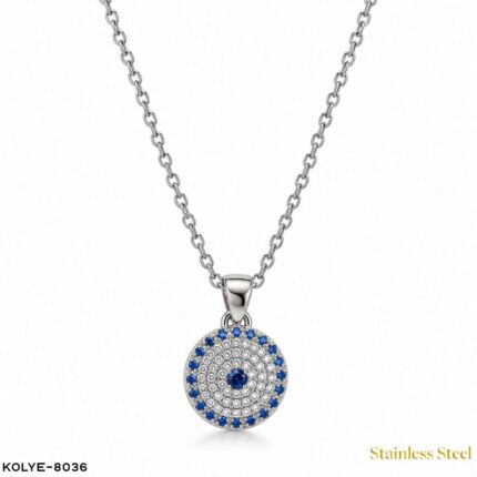 Steel Evil Eye Bead Necklace 45CM //Necklace-8036