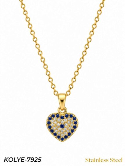 Steel Evil Eye Necklace 45 cm // Necklace-7925