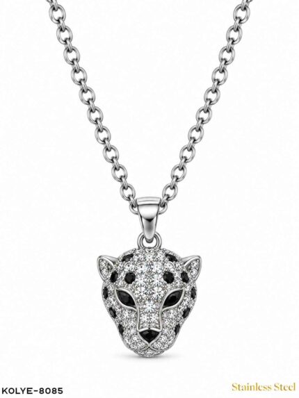 Steel Panter Sparkle Necklace 45CM //Necklace-8085