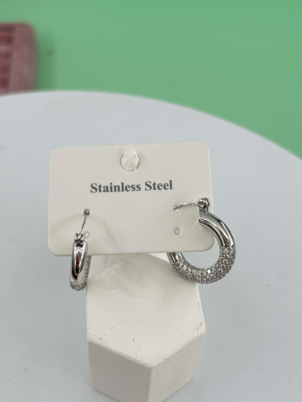 Steel Silver Earrings // Earrings-3264