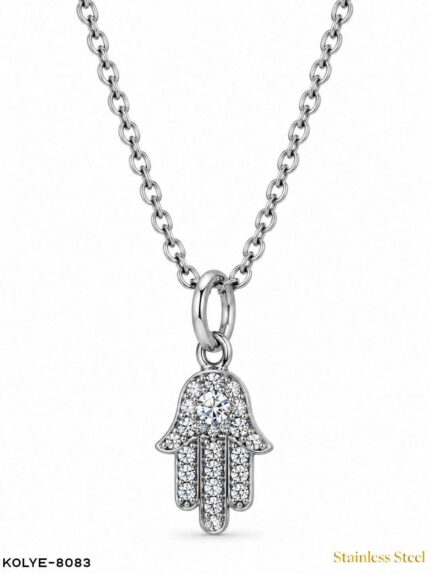 Steel Stone Fatma Ana Eli Necklace 45CM //Necklace-8083