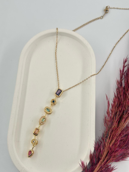 Steel Y Necklace // Necklace-4504