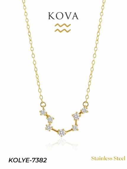 Steel Star Map Necklace Aquarius // Necklace-7382