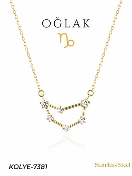Steel Star Map Necklace Capricorn // Necklace-7381
