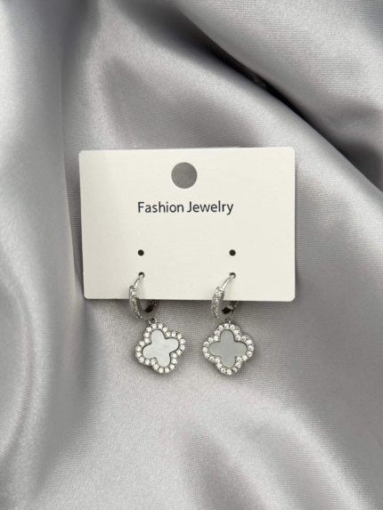 Zircon Stone Rhodium-Plated Earrings // ITHAL-3761